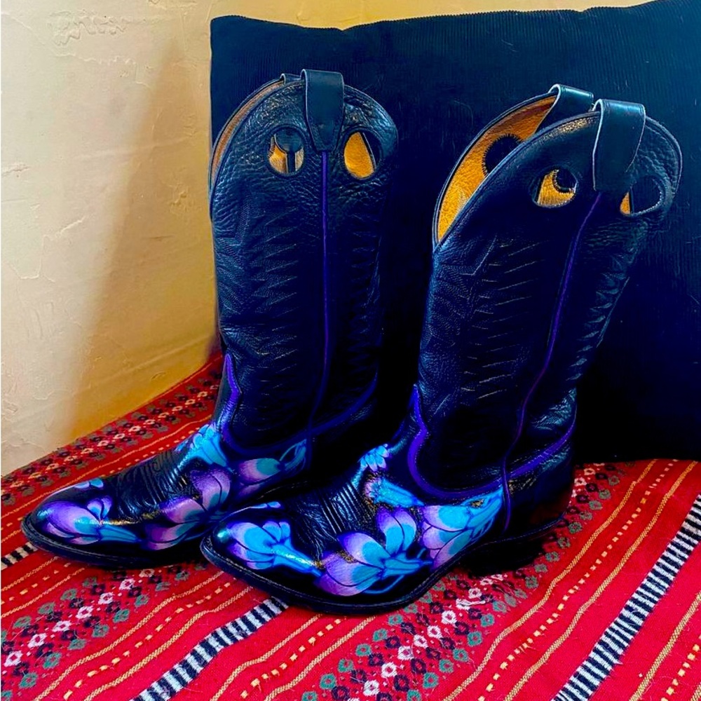 Painted western boots